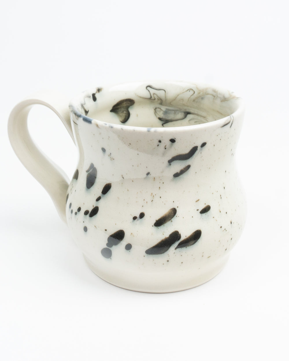 15oz Black and White Marbleware Beaker Mug