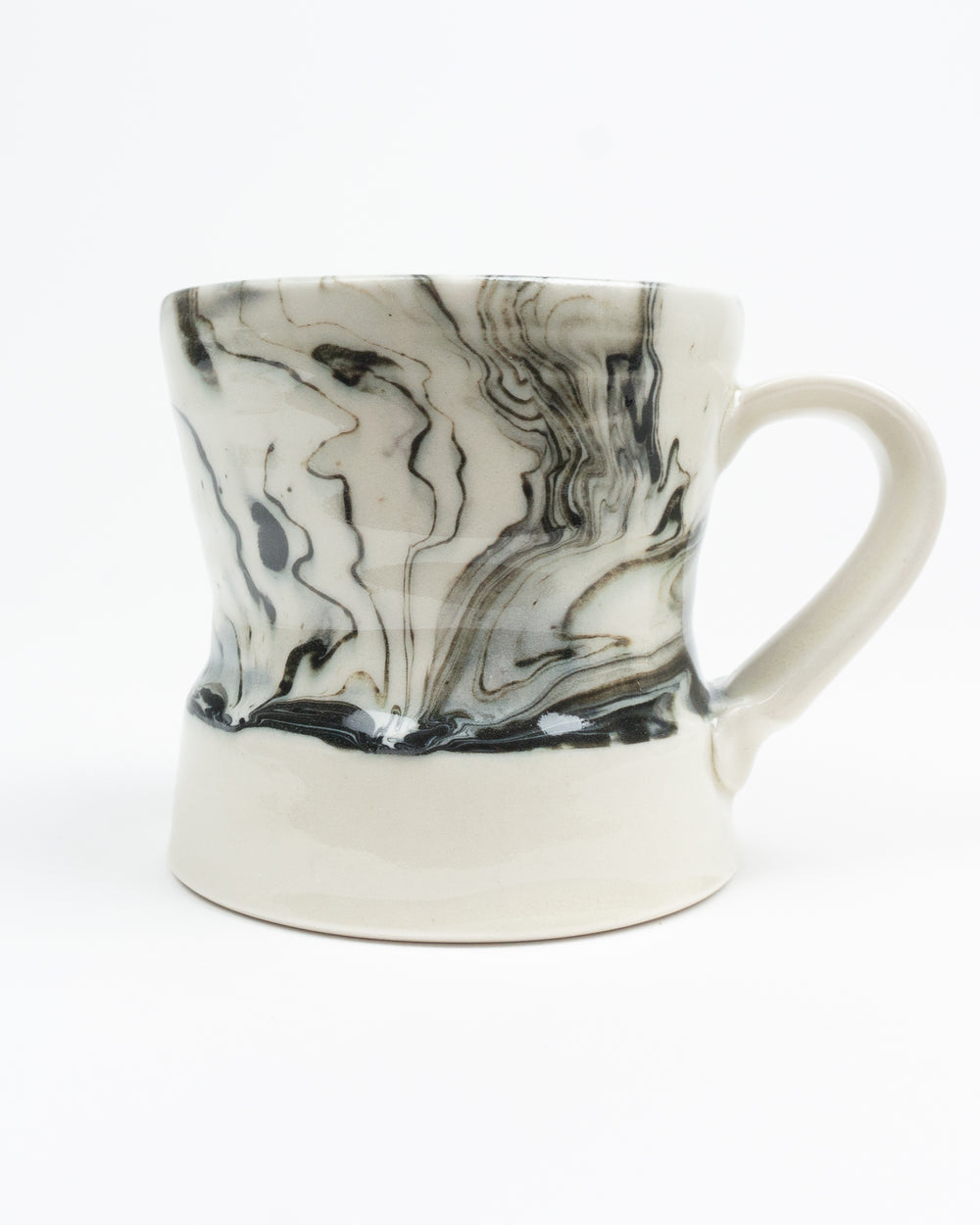 12oz Black and White Marbleware Beaker Mug